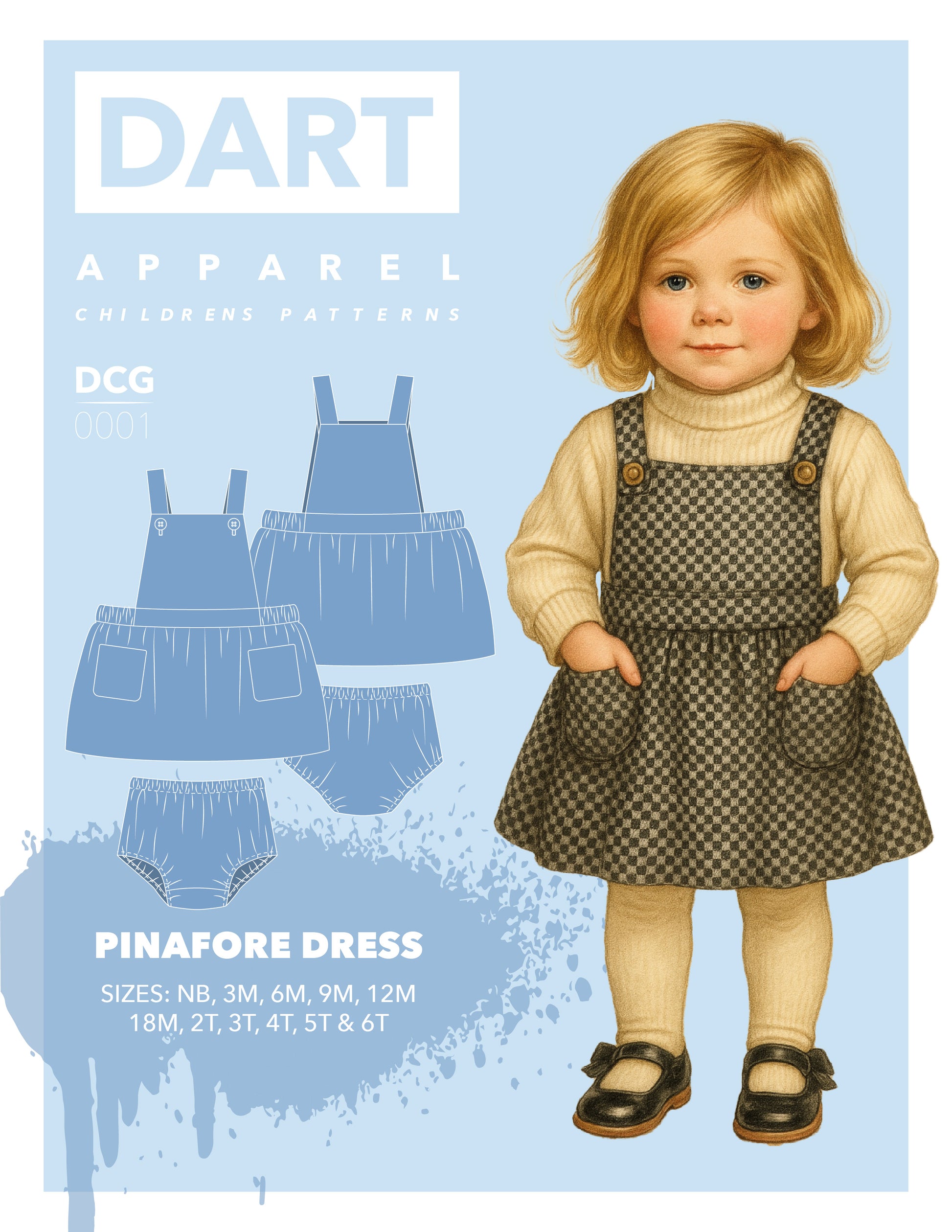 Children's Pinafore Dress Sewing Pattern – Sizes NB-6T – Dart Apparel Children's Pinafore Dress Sewing Pattern – Sizes NB-6T – Dart Apparel