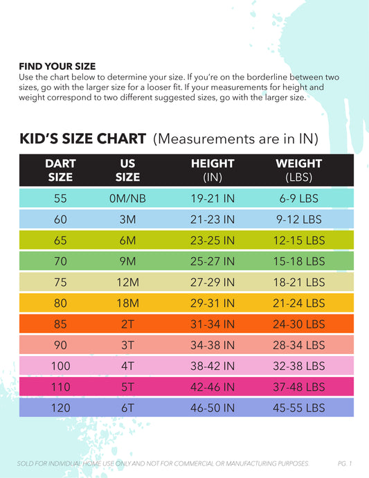 Children's Gingham Flare Top & Bottom  Sewing Pattern – Sizes NB-6T